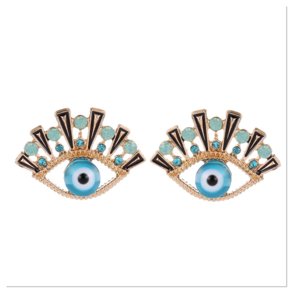 Blue Eyes Stud Earrings